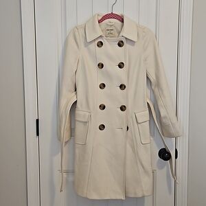 Women's Ivory Pea coat Size XS